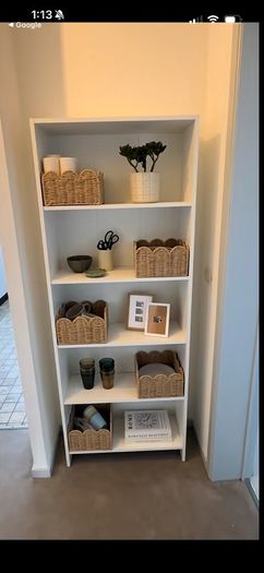 5 tier modern white bookshelf bookcase shelf