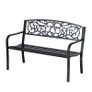 2 Seater Metal Garden Bench Patio Outdoor Park Porch Chair Image 3
