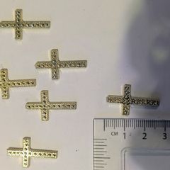 Set of 6 gold tone cross charms - craft supplies