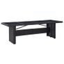 Garden Table Black 240x90x74 cm Poly Rattan and Glass Image 5
