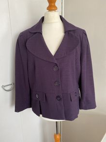 Aubergine Short Tailored Jacket, Size 16
