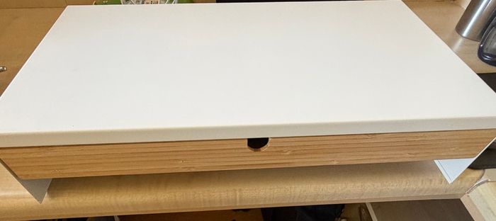 Ikea ELLOVEN monitor stand with drawer (White)