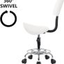 Rolling Stools with Back Support Facial Salon Kitchen Chair (White Image 4