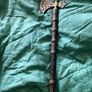 Heavy ornate brass ? headed hatchet with wooden handle Image 2