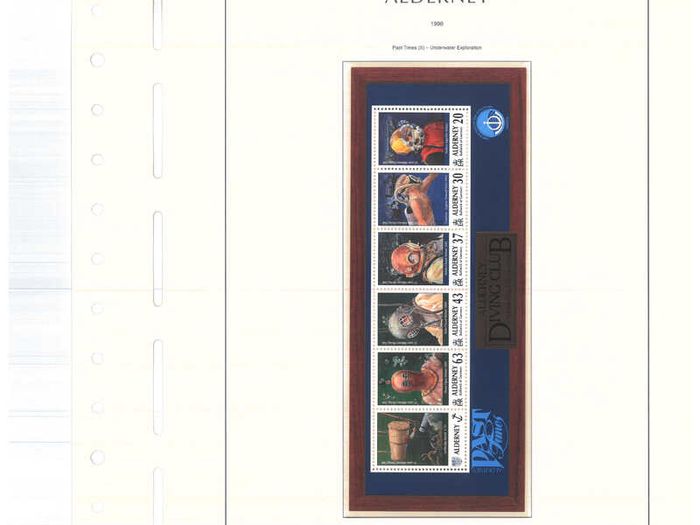 1983-1999 Alderney Stamp collection including commemorative and definitive stamps on Lighthouse hingeless pages (16 pages)