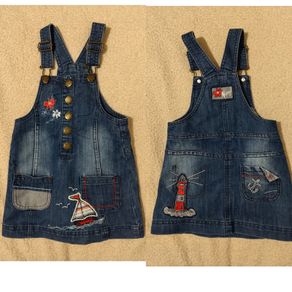 Blue Denim Dungaree Dress