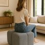 Bubble Cube Pouffe  Velvet Upholstery, Designer Accent Seat Image 2
