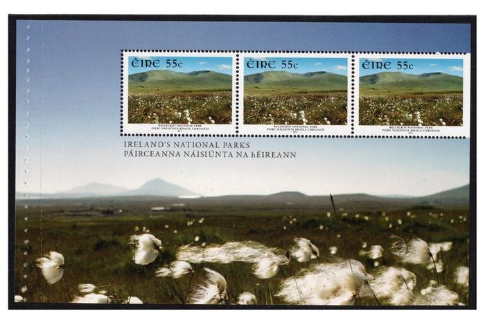 2011 Ireland National Parks of Ireland Commemorative Stamp Booklet Pane featuring Ballycroy National Park Mint Never Hinged (MNH). Hibernian HP205