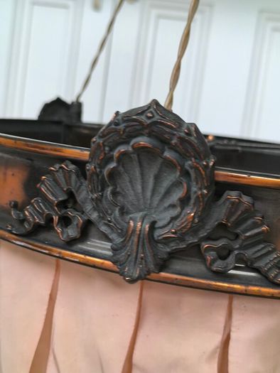 Antique Victorian/Edwardian Silk Fringe Ceiling Light Shade