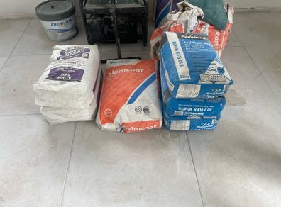 tile adhesive and skim coat