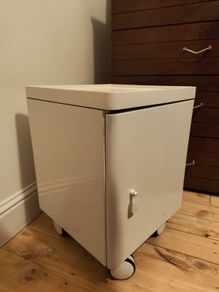 White Storage Unit with Wheels