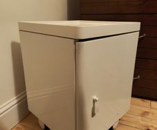 White Storage Unit with Wheels