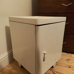 White Storage Unit with Wheels