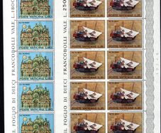 1972 Vatican City UNESCO for Venice (Ignazio Danti Map) Commemorative Stamps Panes of 10 Mint Never Hinged (MNH)