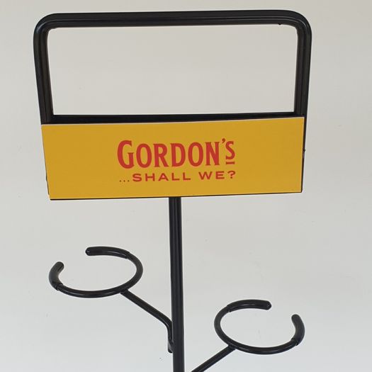 Gordon's Gin metal glass display stand holds 4 glasses
