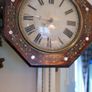 Victorian Wag On The Wall clock with mother of pearl - Victorian Dial Clock in Brass Inlaid Case, Convex Glass (in working order) Image 4