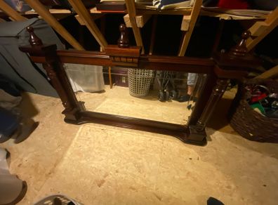 Antique mahogany Mantle Piece Mirror.