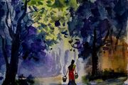 India scenes watercolour