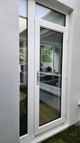 White PVC triple glazed glass door