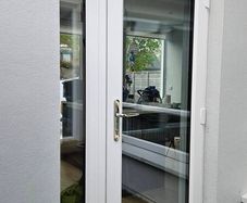 White PVC triple glazed glass door