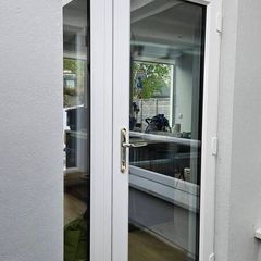 White PVC triple glazed glass door