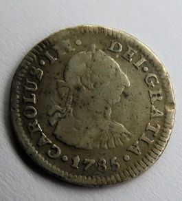 Mexico 1785 Silver 1/2 Real Carlos III Spanish Colonial