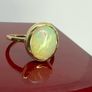 Gold plated Ethiopian Welo Opal Solitaire Ring Image 9