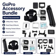 GoPro Accessory Bundle 3 Way Grip, LCD Touch BacPac, Battery BacPac, Housing & Mounts