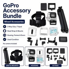 GoPro Accessory Bundle 3 Way Grip, LCD Touch BacPac, Battery BacPac, Housing & Mounts