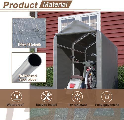 Garden Waterproof Anti-UV Bike Storage Tent Bicycle Motorcycle Shed Shelter