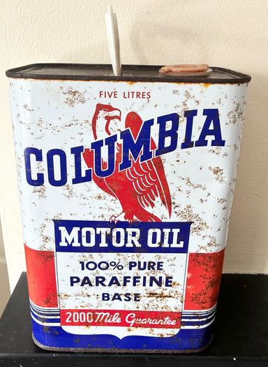 Vintage Columbia 1950's / 60's 5L Oil Tin