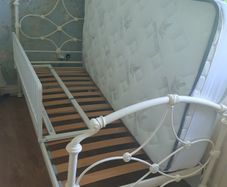 Cream Iron Single Bed