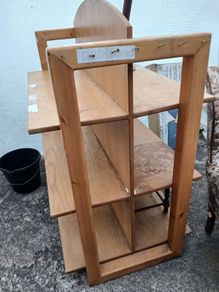 Double Sided Bookcase, six deep shelves, solid wood
