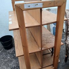Double Sided Bookcase, six deep shelves, solid wood