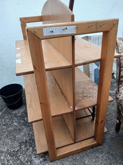 Double Sided Bookcase, six deep shelves, solid wood