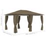 Garden Marquee with Curtains 4x3 m Taupe 180 g/m Image 8