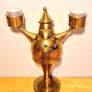 Pottery Barn Contemporary Santa Double Tea Light Candle Holder Image 4