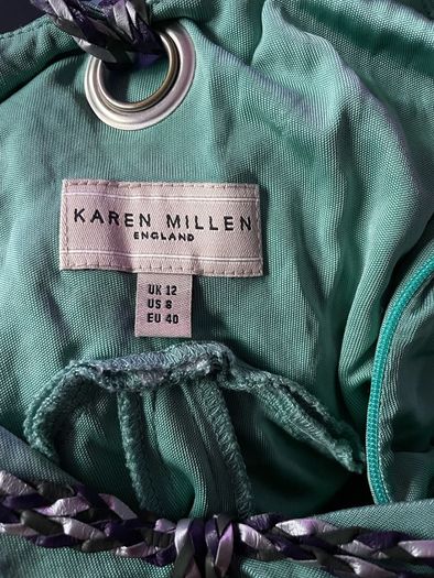 Karen Millen dress midi with straps green summer occasion size S/M