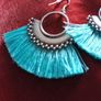 Turquoise Tassel Earrings Image 4