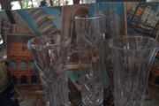 Three Cut Glass Bud Vases