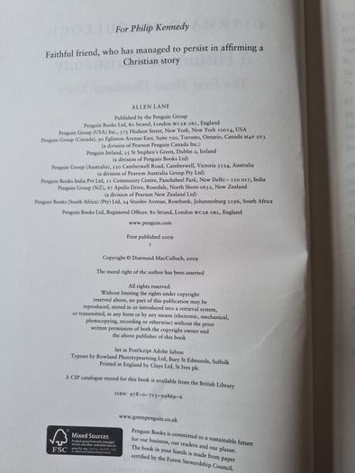 A History Of Christianity By Dermot Macculloch. 1115 Pages. Hardback.