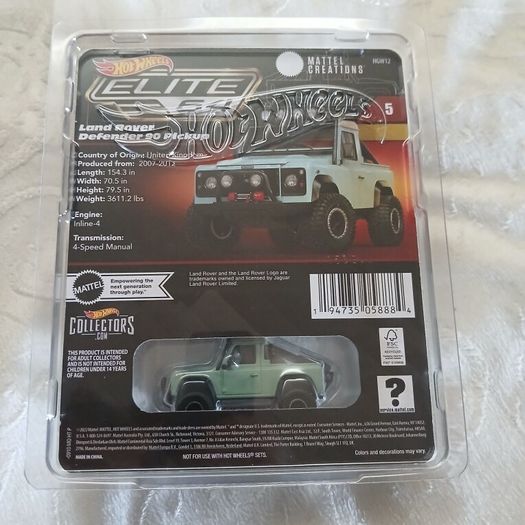 Hot Wheels Elite 64 Land Rover Defender 90 Pickup