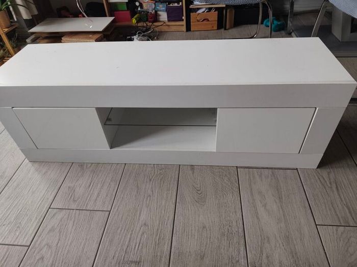 TV unit with led lights at the back