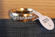 14ct Gold plated diamond ring size 7