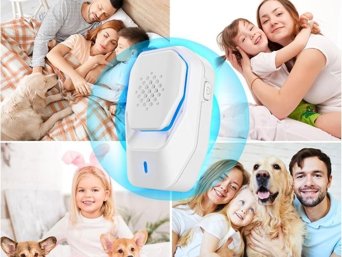 Queath Ultrasonic Mosquito Repellent 4-Pack, Ultrasonic Pest Repellent, Ultrasonic Pest Control, Against Mice, Flies, Cockroaches, Spiders, and Ants, Harmless to Pets and Humans