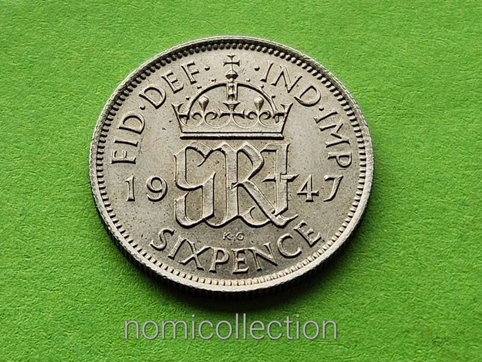 Uncirculated 1947 year United Kingdom 6 Pence.
