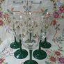 Five Green Stem Wine Glasses Image 2