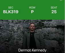 2x Dermot Kennedy tickets Sat 11th