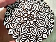 main image for ad Handcrafted Wooden Printing Block Stamp - 12.5cm Decorative Textile &amp; Craft Design Tool