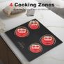 hob Electric Ceramic Hob 60 cm 4 Zone with Slide Touch Control 6000W, Timer & Kid Safety Lock, 9 Power Levels, 220V-240V Hard Wire (No Plug) Image 3
